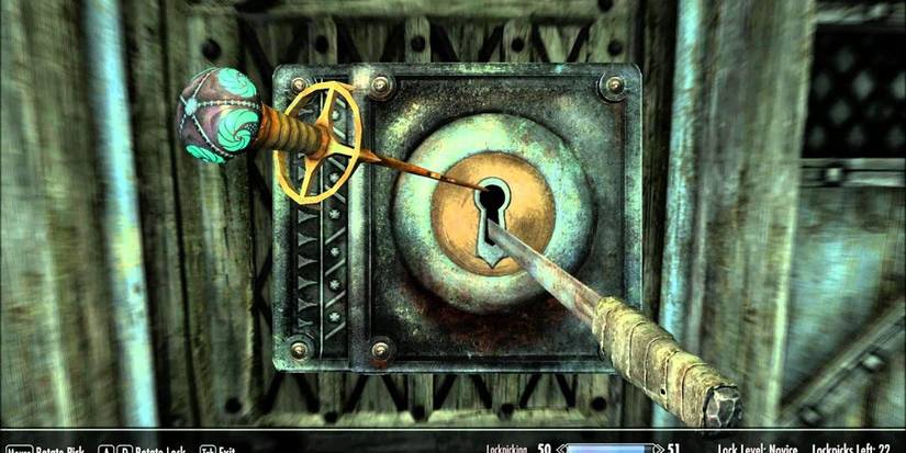 Skyrim Lockpicking With Skeleton Key