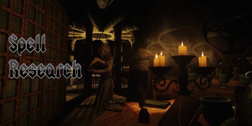 Skyrim Spell Research mod screenshot. Mod by IronDusk33 (Nexus Mods).