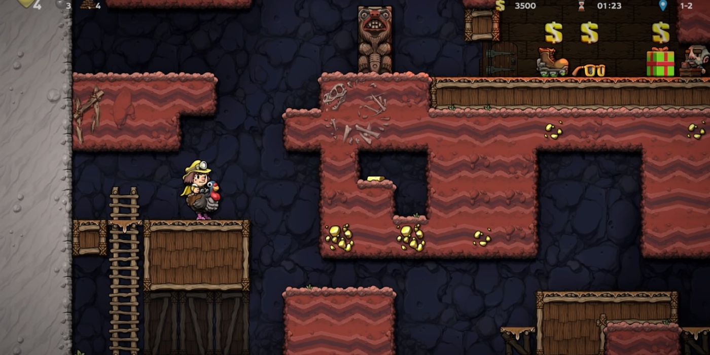 yellow spelunker and turkey