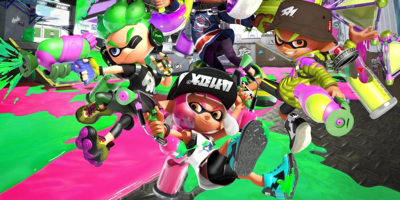A group of squid kids in Splatoon 2