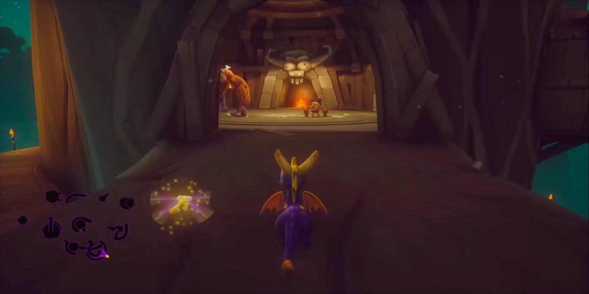 Spyro in the level Tree Tops from the Reignited Trilogy