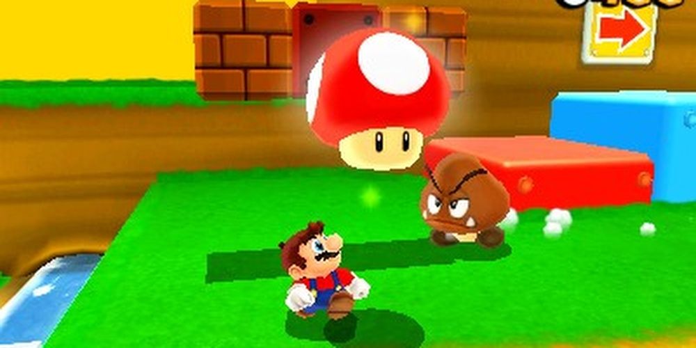 Super Mario 3D Land Gameplay Screenshot Mario Mushroom Goomba