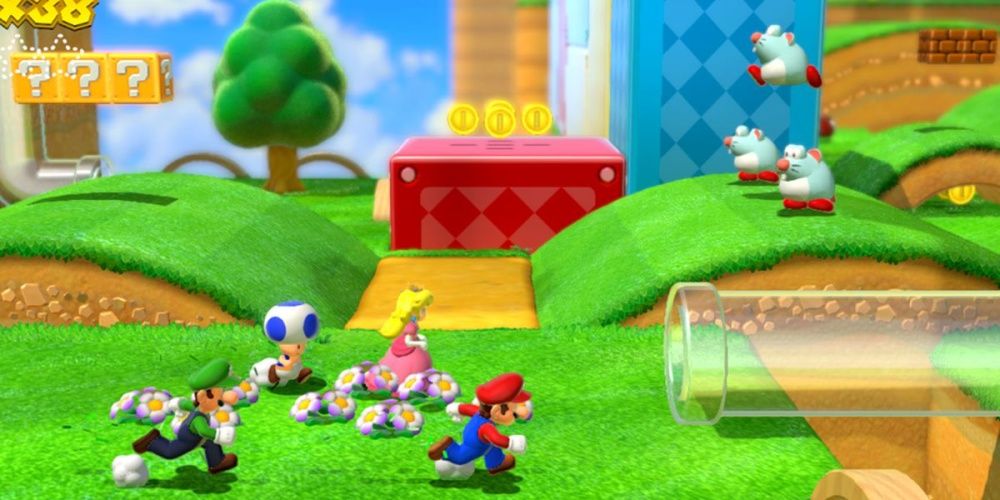 Super Mario 3D World Four Players Clear Pipe
