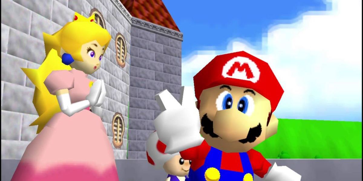 Super Mario 64 Mario Victory With Peach And Toad