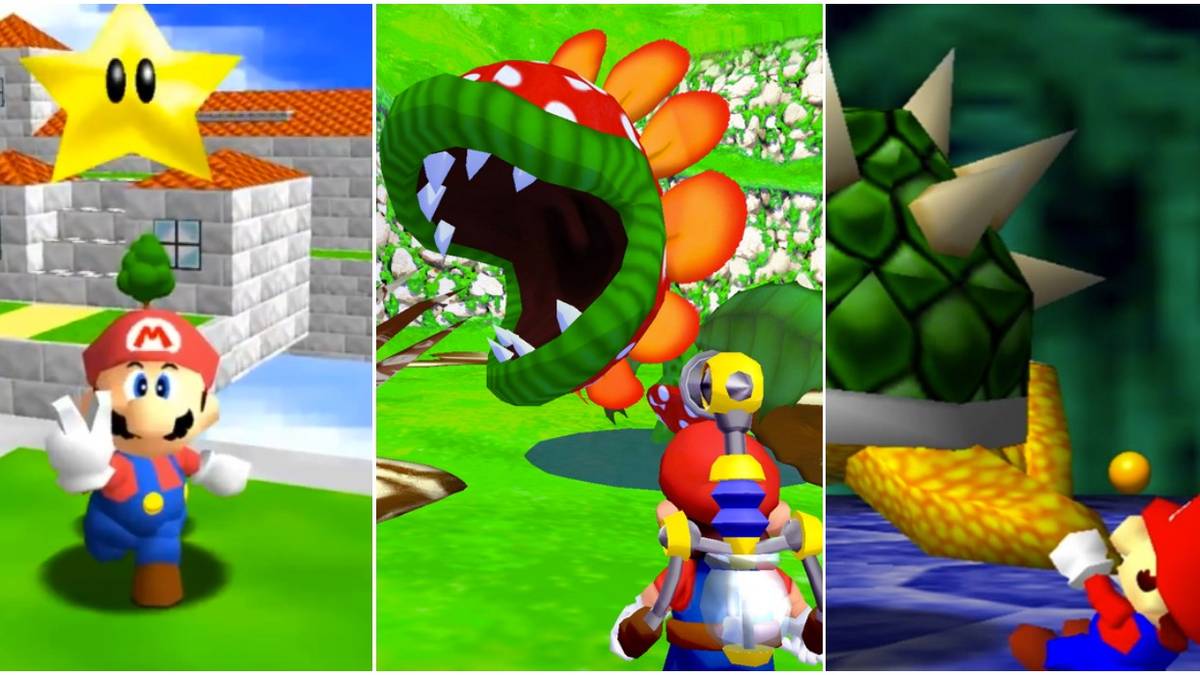 Super Mario 64 Star Super Mario Sunshine Petey Piranha Boss Fight Bowser Boss Fight Trio Header