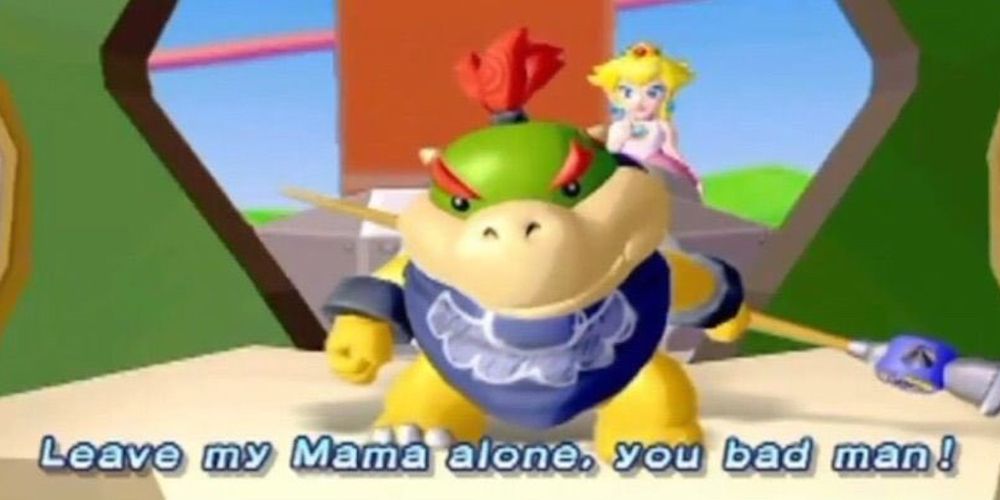 Super Mario Sunshine Bowser Jr Protects Peach Mother