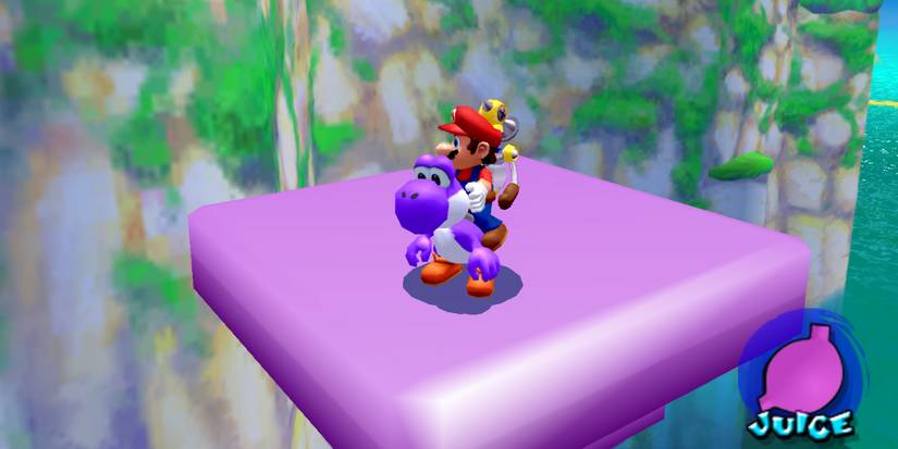 Super Mario Sunshine Yoshi Stage Purple Yoshi Platform