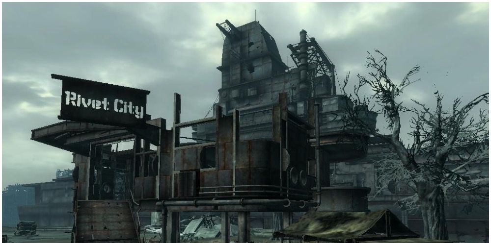 The front entrance of Rivet City during the Broken Steel DLC