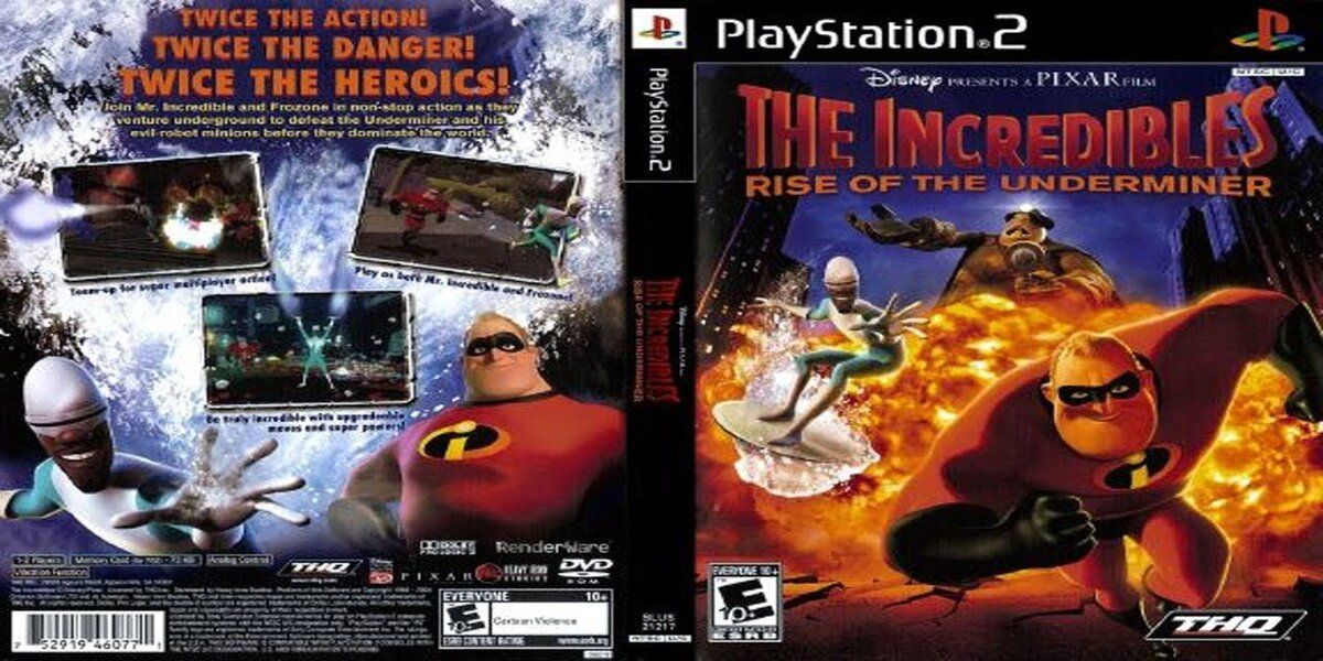 The Incredibles Rise of the Underminer game front and back cover