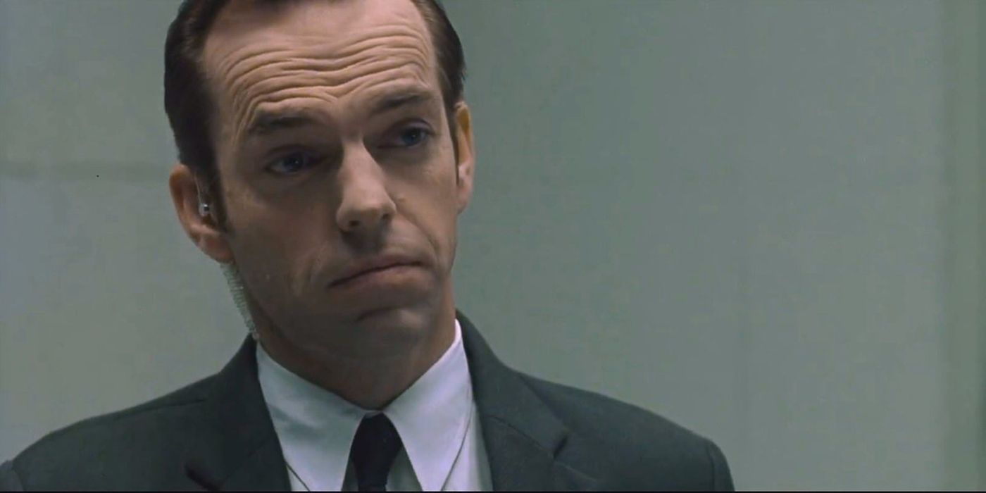 Hugo Weaving as Agent Smith in Lana Wachowski's The Matrix