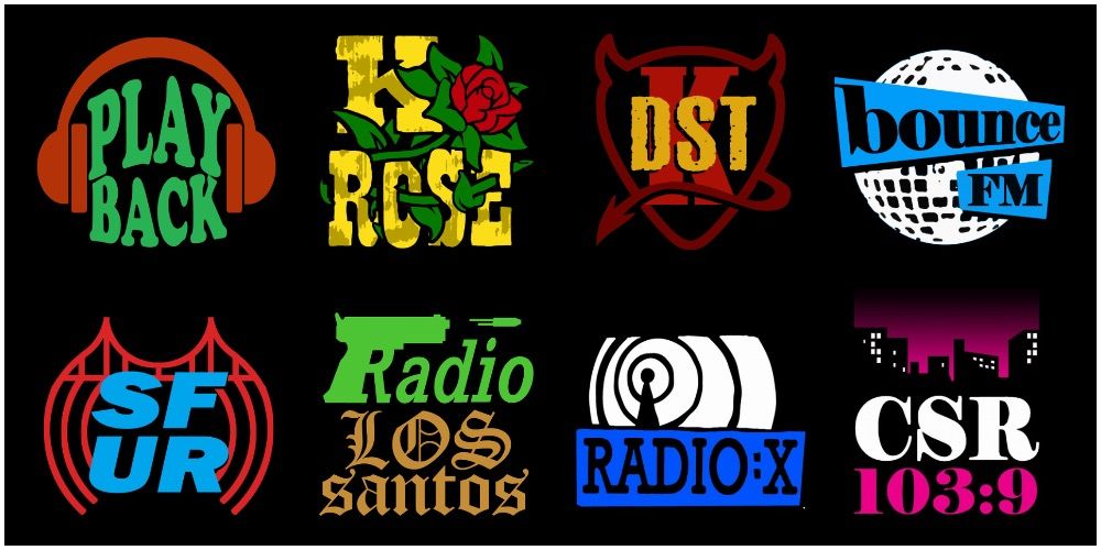 A few of the radio stations available in San Andreas