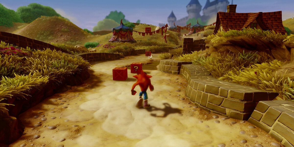 Crash Bandicoot in the level Toad Village