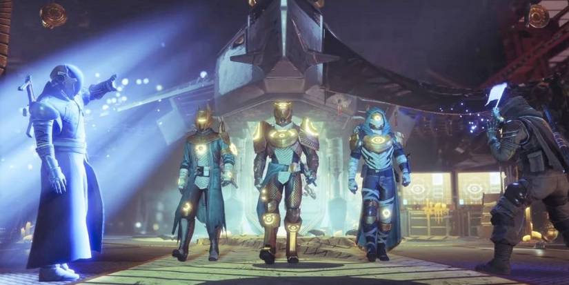 Destiny 2 Hunter Warlock and Titan march in the festival event. 