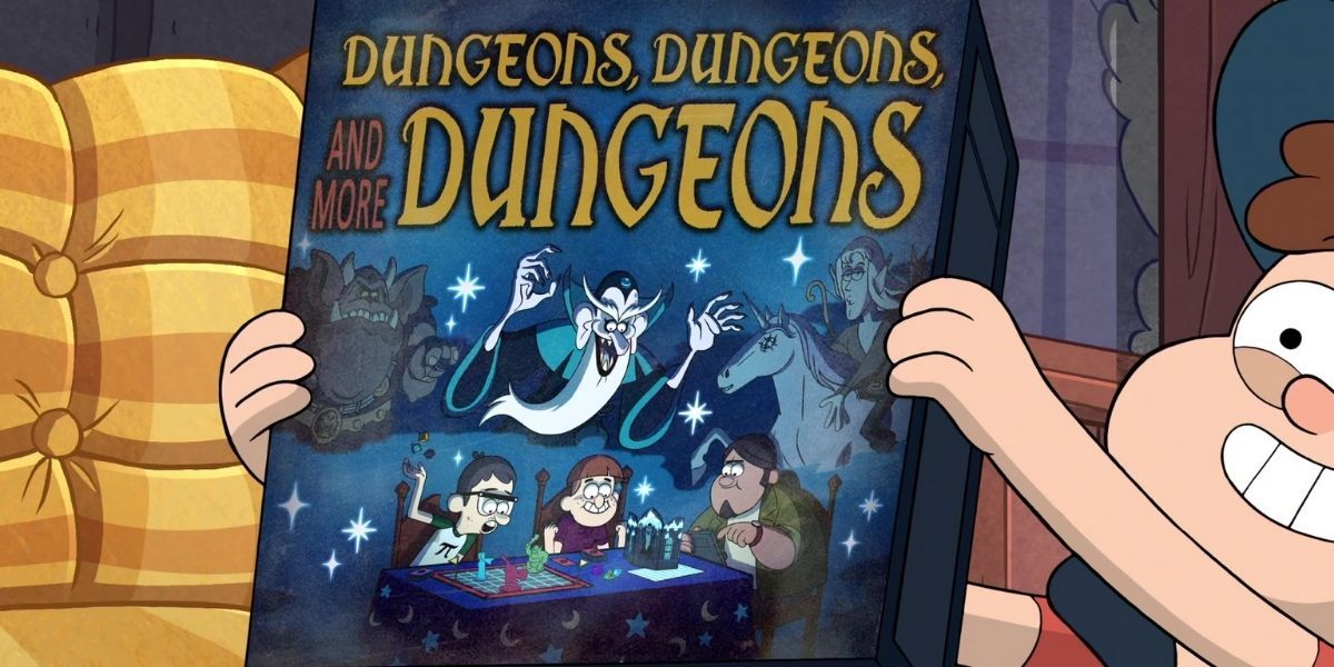 Dipper tries to get everyone to play Dungeons, Dungeons, & More Dungeons.