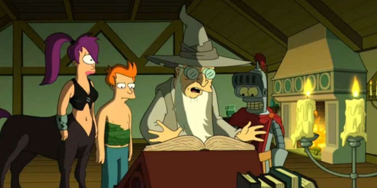 The professor explains the quest in Bender's Game.
