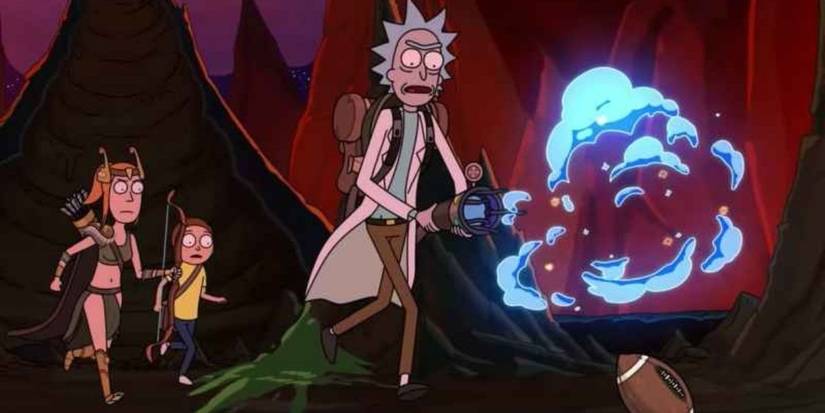 Rick wields science and magic in Claw and Hoarder to defeat the wizard.