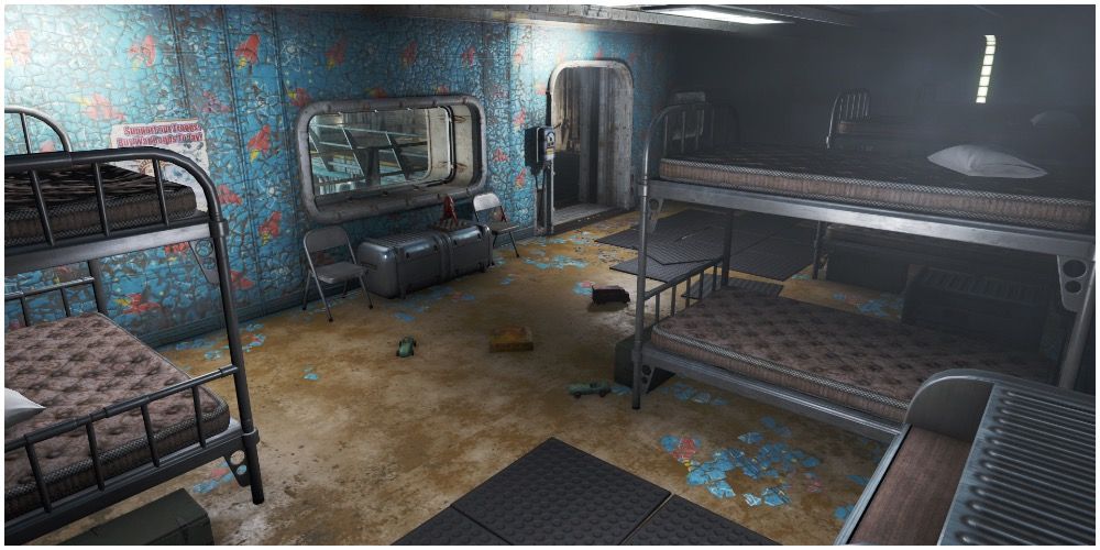 One of the living quarters that can be found in Vault 75