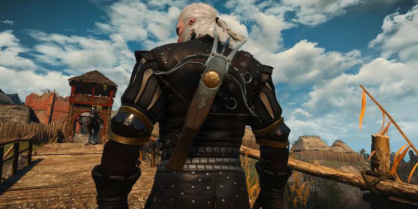 Screenshot From Witcher 3 of Geralt with Crossbow