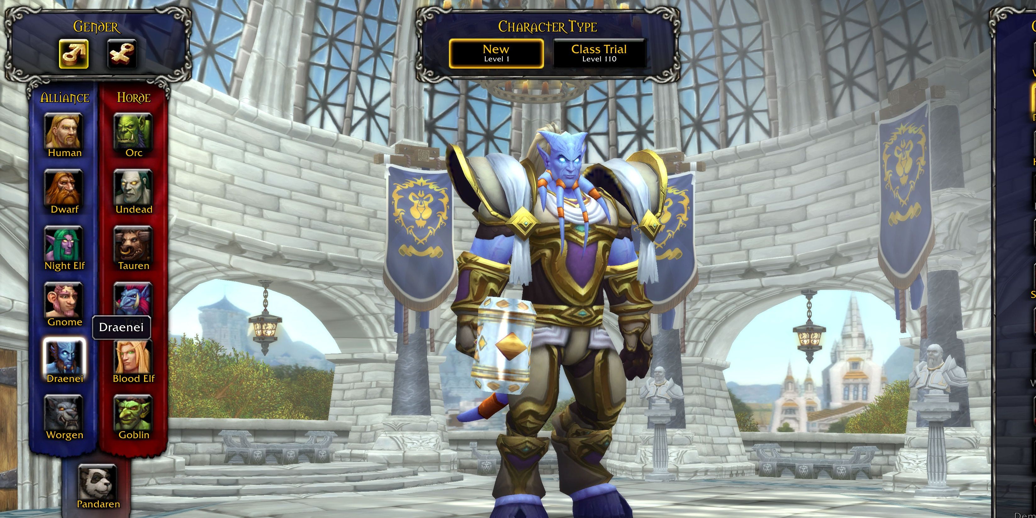 Draenei in World of WarCraft Character Creator