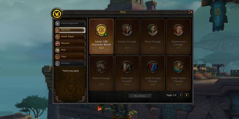 World of WarCraft Cash Shop UI