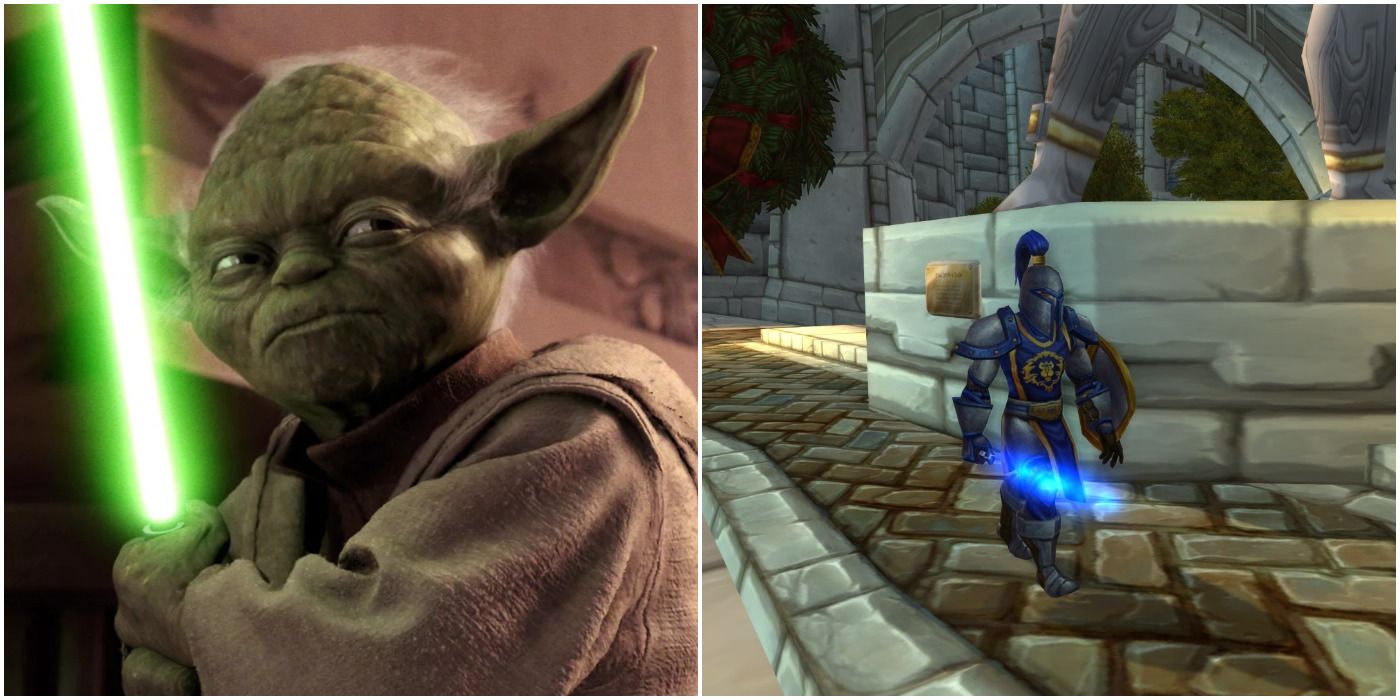 World of WarCraft Stormwing Guard and Yoda With Lightsabers