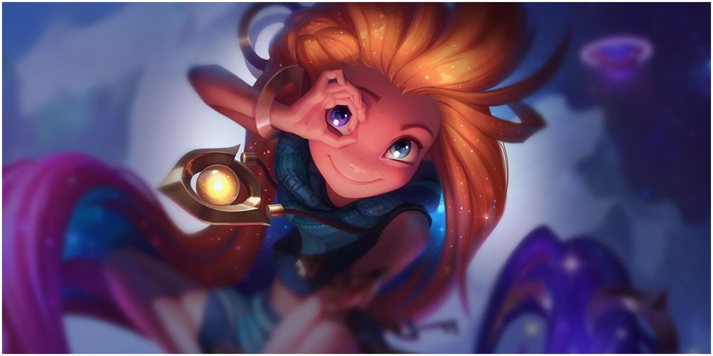 Zoe Taunting While Using Her Ultimate in her League of Legends splash art