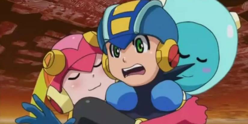 A screenshot from the Rockman.EXE Axess anime