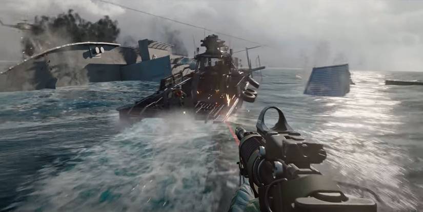 black ops cold war player on boat with xm4