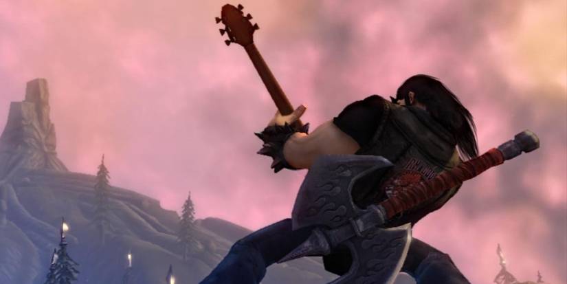 Eddie playing a guitar