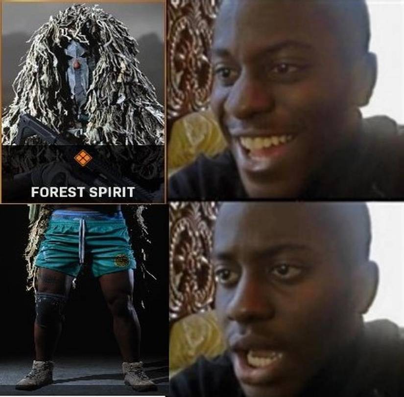 Hilarious ghillie outfit in Modern Warfare.