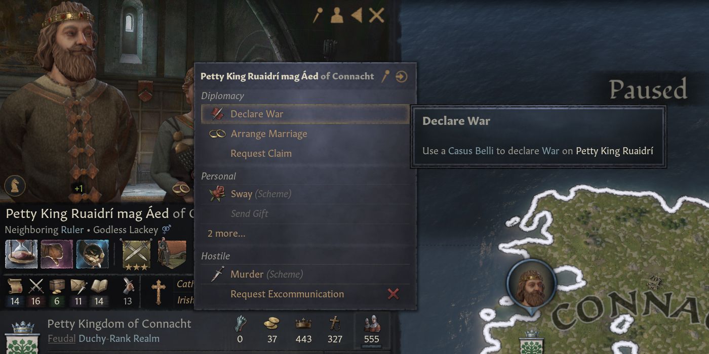 Declaring war in Crusader Kings 3