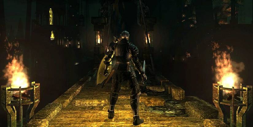 Hero standing on a bridge.