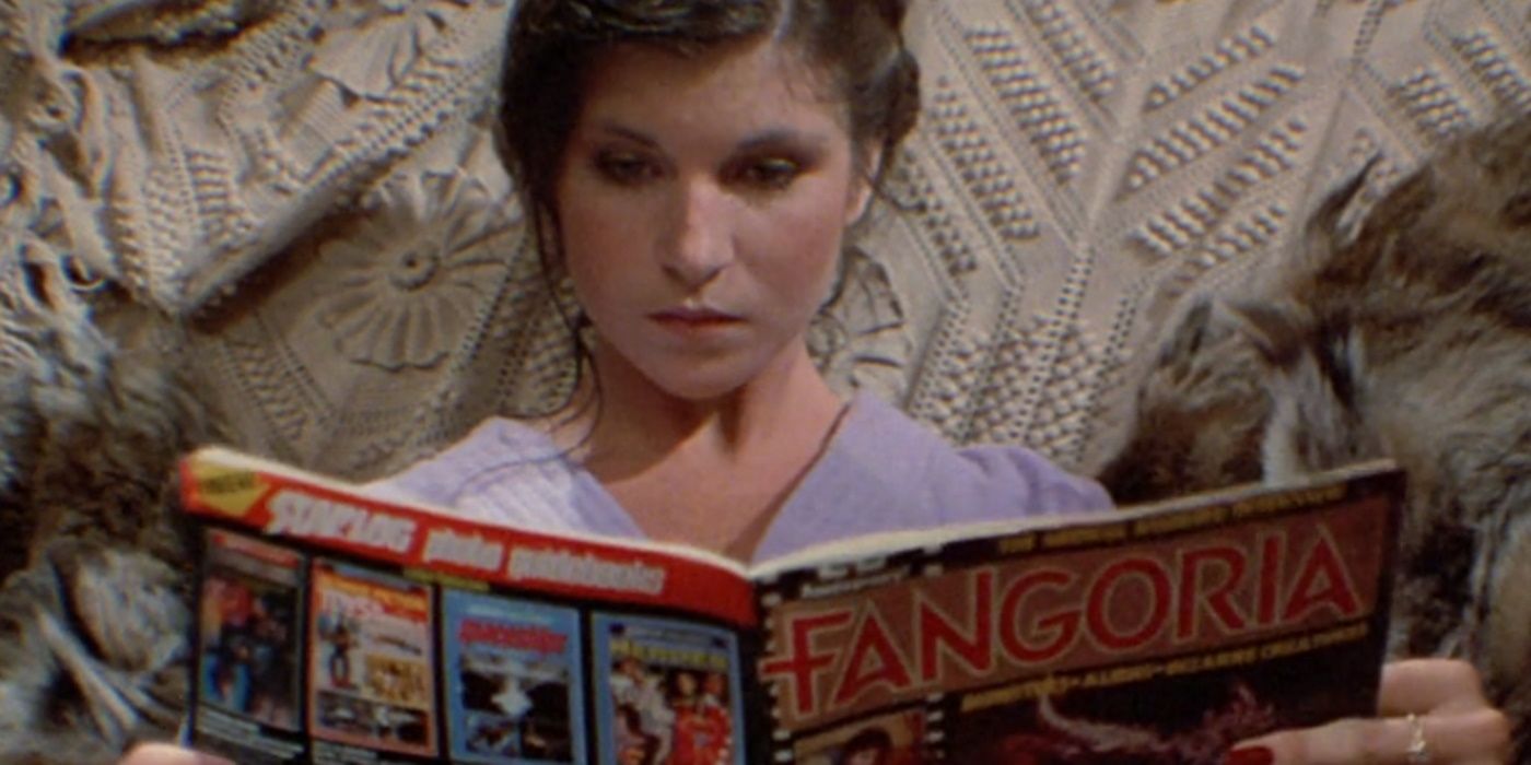 Debbie (Tracie Savage) reads Fangoria magazine in Friday the 13th: Part III (1982). Screen grab from Hulu.