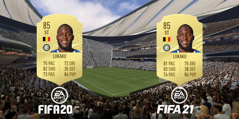 Romelu Lukaku ratings comparison (FIFA 20 and FIFA 21)
