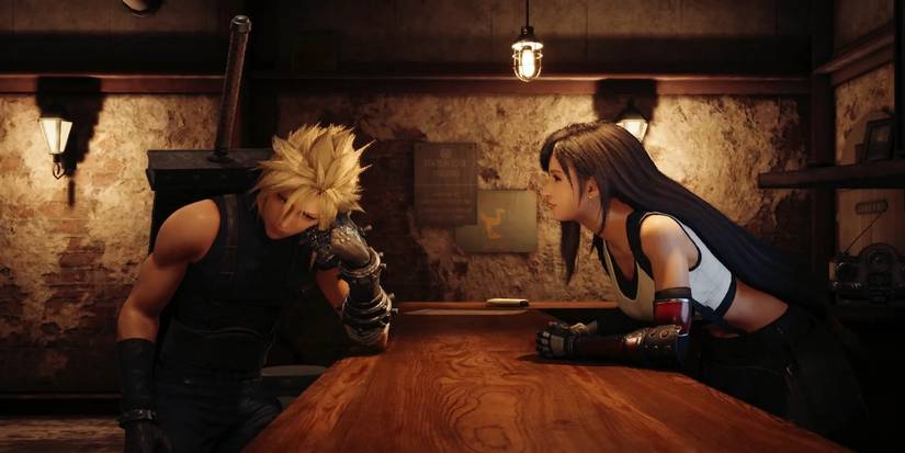 cloud and tifa at 7th heaven