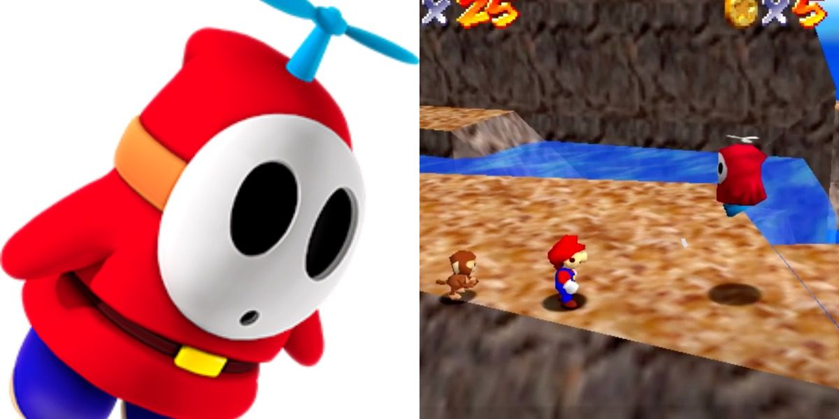 fly guys in Mario 64 (shy guys with propellers)