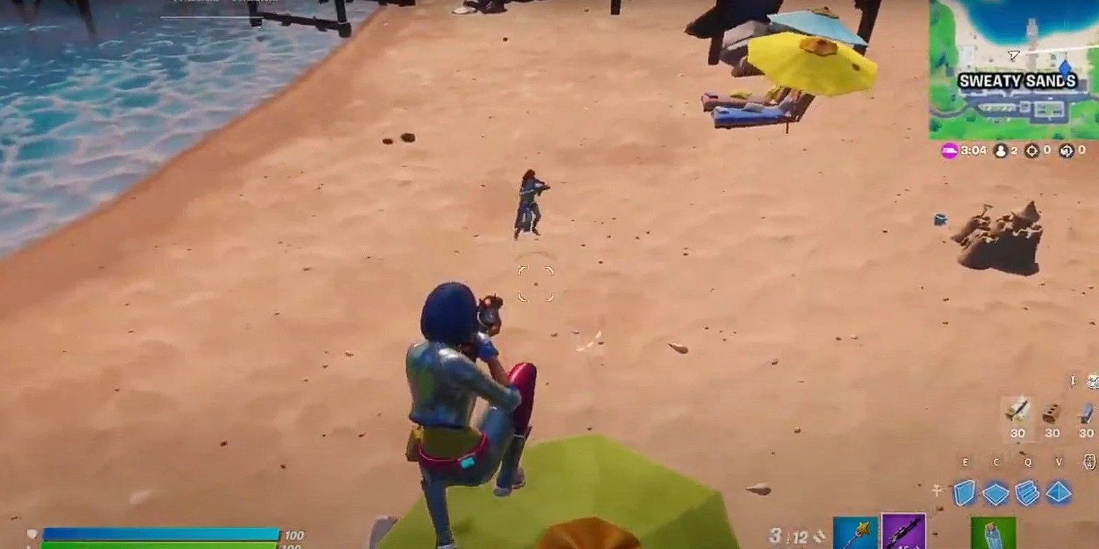 Fortnite Deal Damage Within 10 Seconds of Bouncing Off an Umbrella at Sweaty Sands
