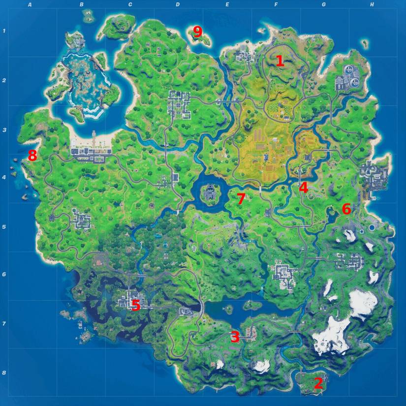 Xp Coin Map S4 All Fortnite Season 4 Week 2 XP Coin Locations
