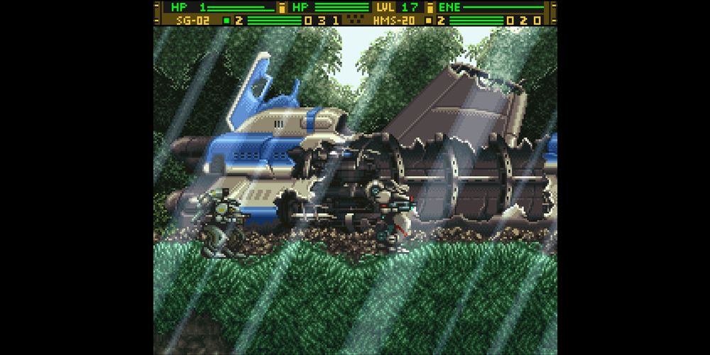 A screenshot from Front Mission Series - Gun Hazard (SNES)