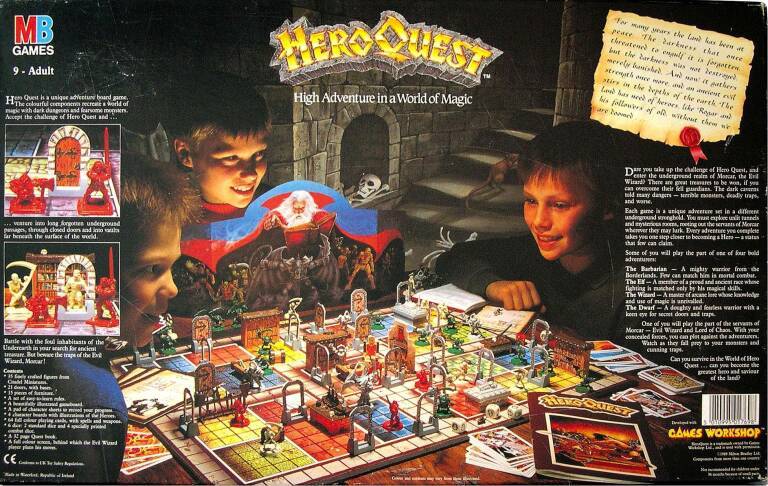 The back of the HeroQuest box.