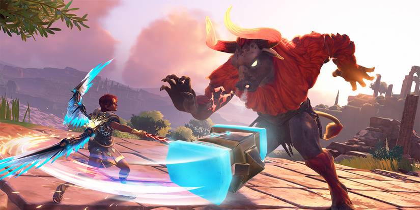 Fenyx fighting Minotaur