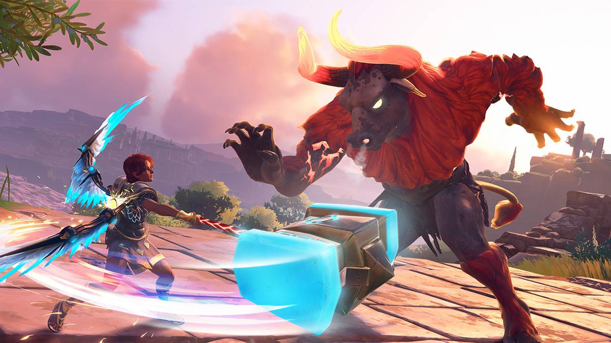 Fenyx fighting Minotaur