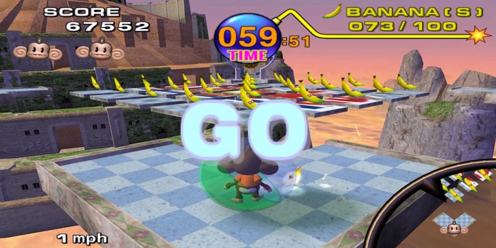 Сцена из Super Monkey Ball на GameCube