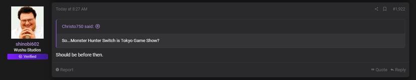 shinobi602 resetera monster hunter rumor