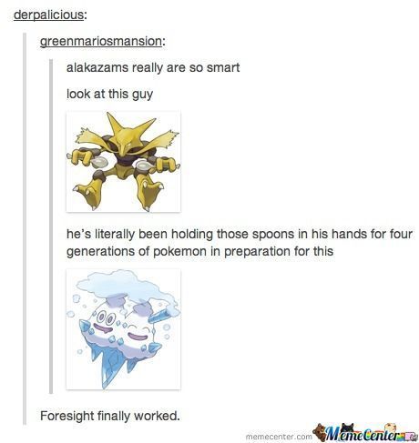 meme about Alakazam's spoons and vanilluxe