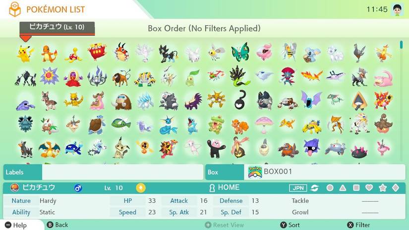 storage for home Pokemon