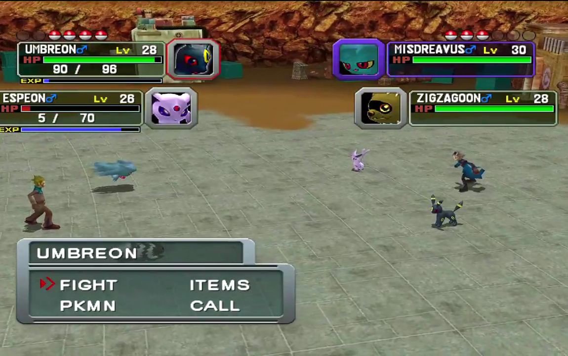 pokemon colosseum two on two battle in rocky field arena