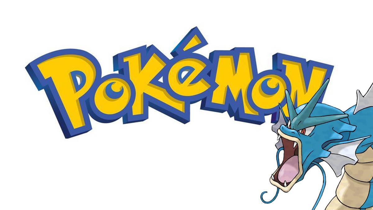 Pokemon logo with angry Gyrados