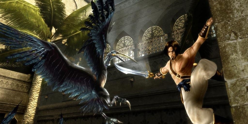 Prince fighting monster in Prince of Persia The Sands of Time