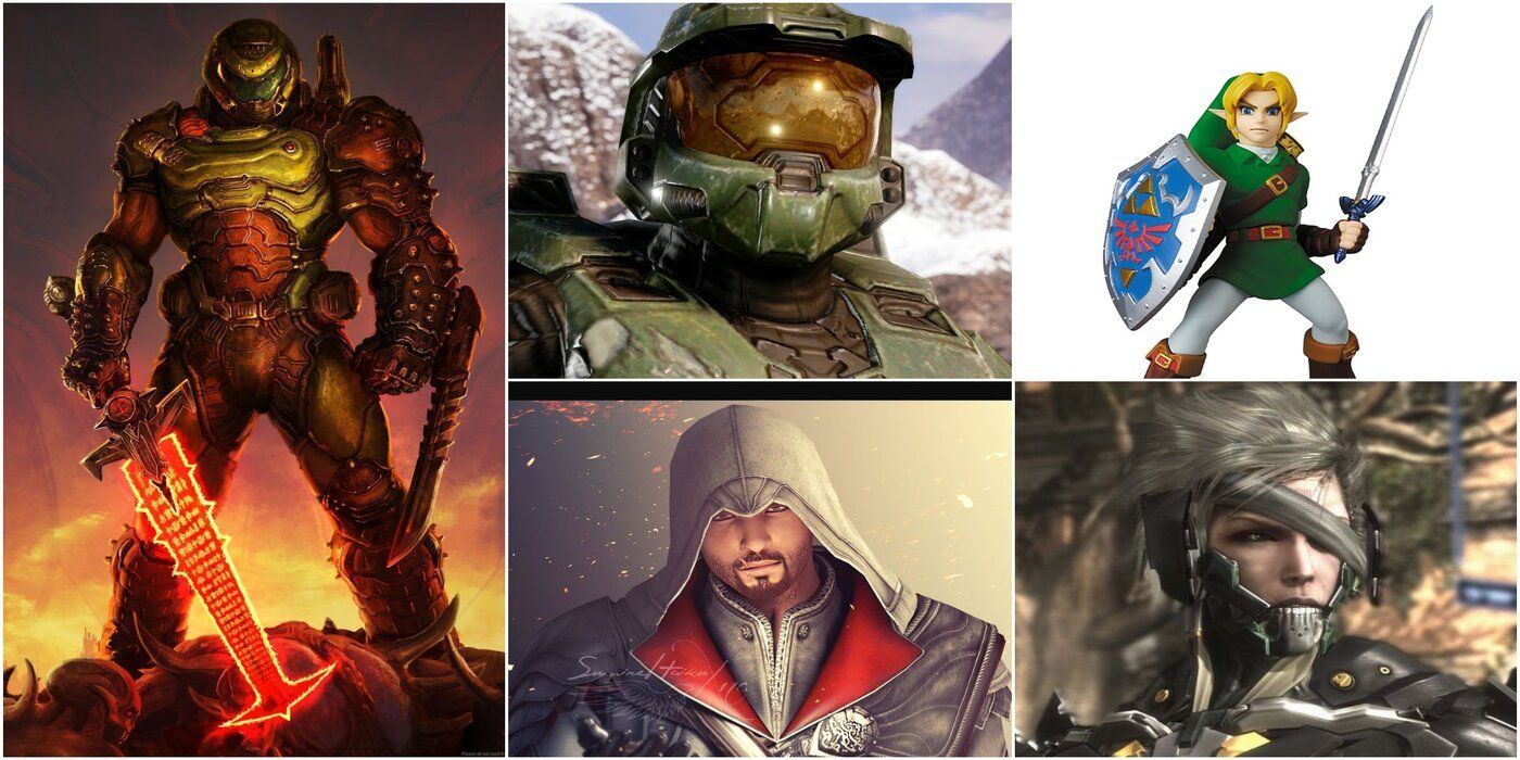 Doom Guy, Ezio, Link, Master Chief, Raiden